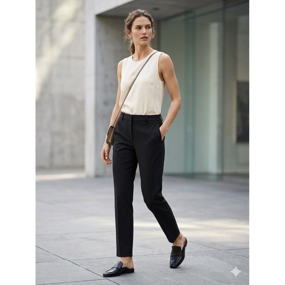 Vince Womens Black Wool Blend Tailored Ankle Trousers Dress Pants VR556-20585 10
